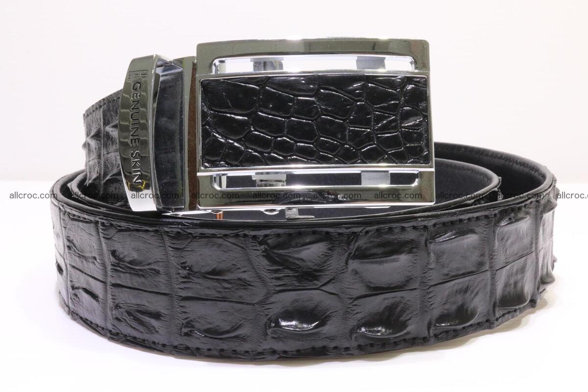 Crocodile leather double row Hornback belt 009 Foto 0