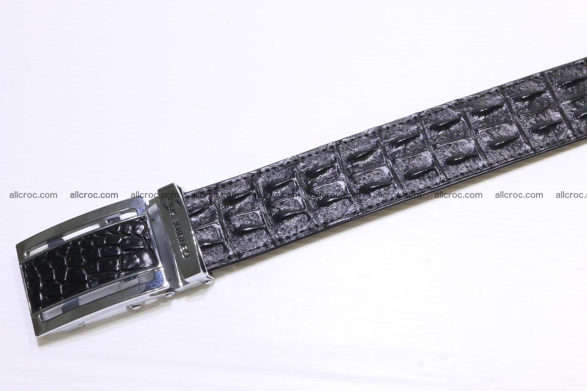 Crocodile leather double row Hornback belt 009 Foto 5