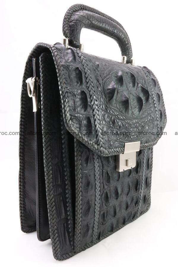 Crocodile skin messenger bag braided edges 420 Foto 1