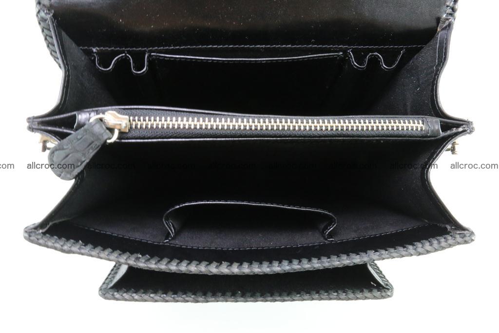 Crocodile skin messenger bag braided edges 139 Foto 10