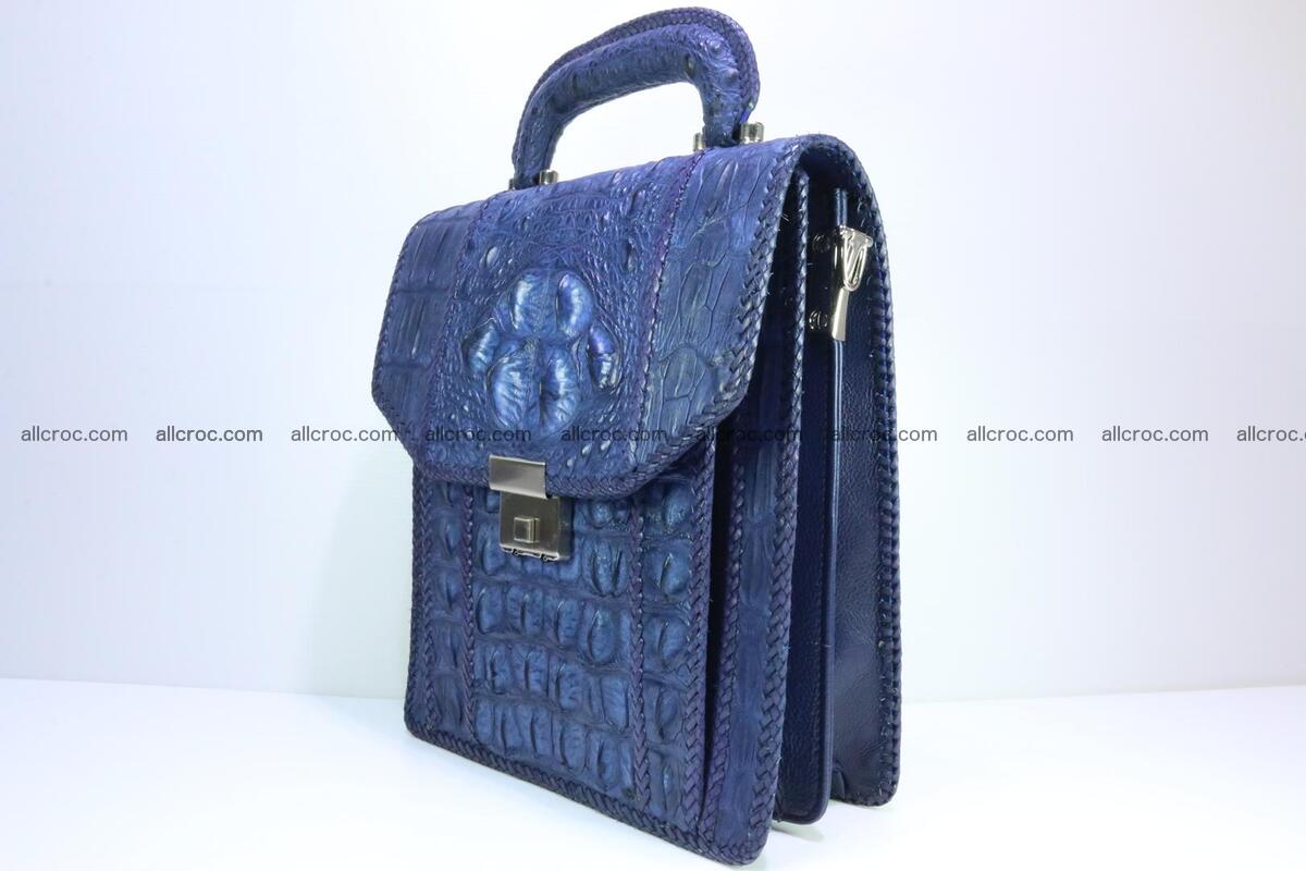 Crocodile skin messenger bag braided edges 419 Foto 2