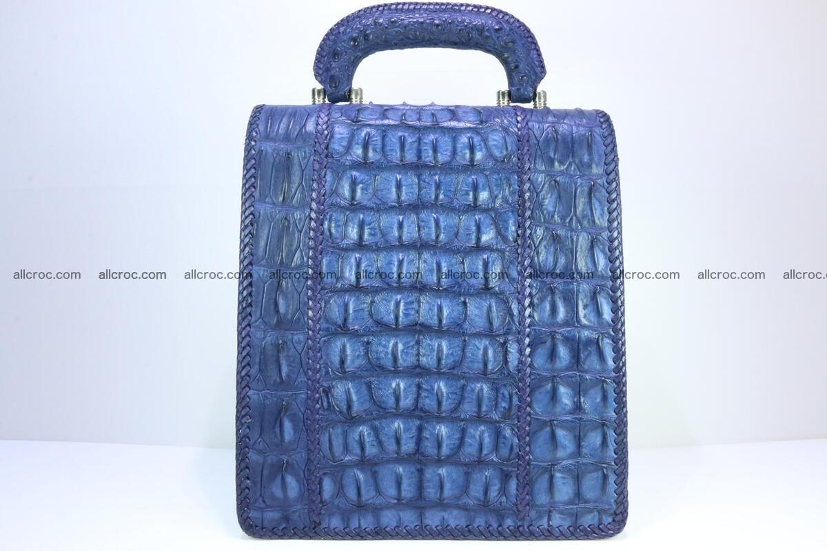 Crocodile skin messenger bag braided edges 419 Foto 3