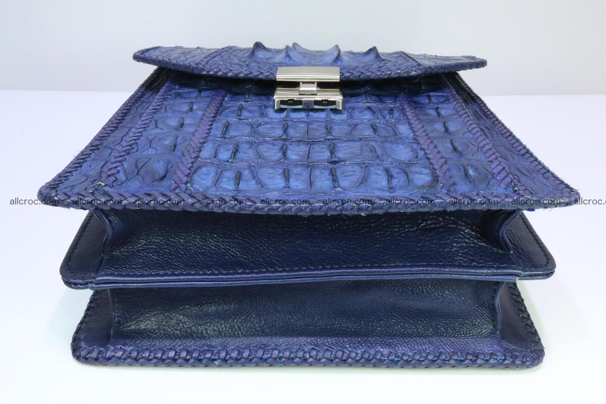 Crocodile skin messenger bag braided edges 419 Foto 6