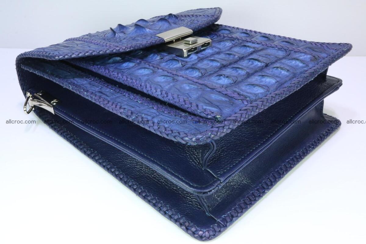 Crocodile skin messenger bag braided edges 419 Foto 7