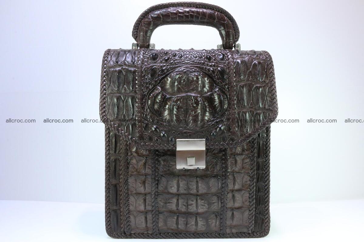 Crocodile skin messenger bag braided edges 138 Foto 0