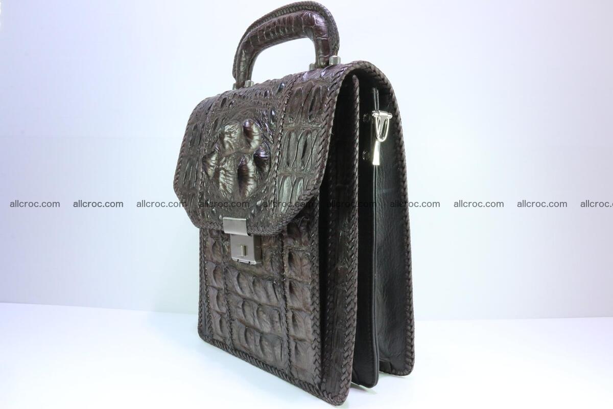 Crocodile skin messenger bag braided edges 138 Foto 2