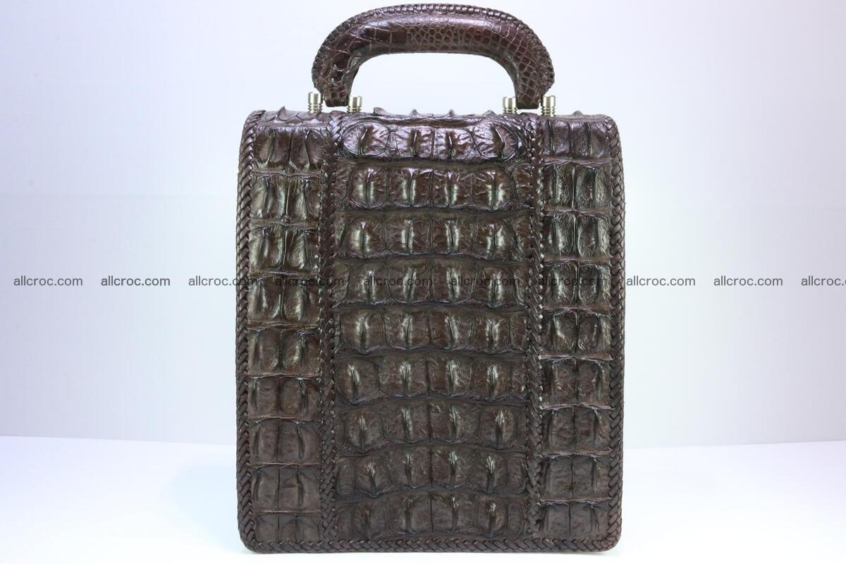 Crocodile skin messenger bag braided edges 138 Foto 3