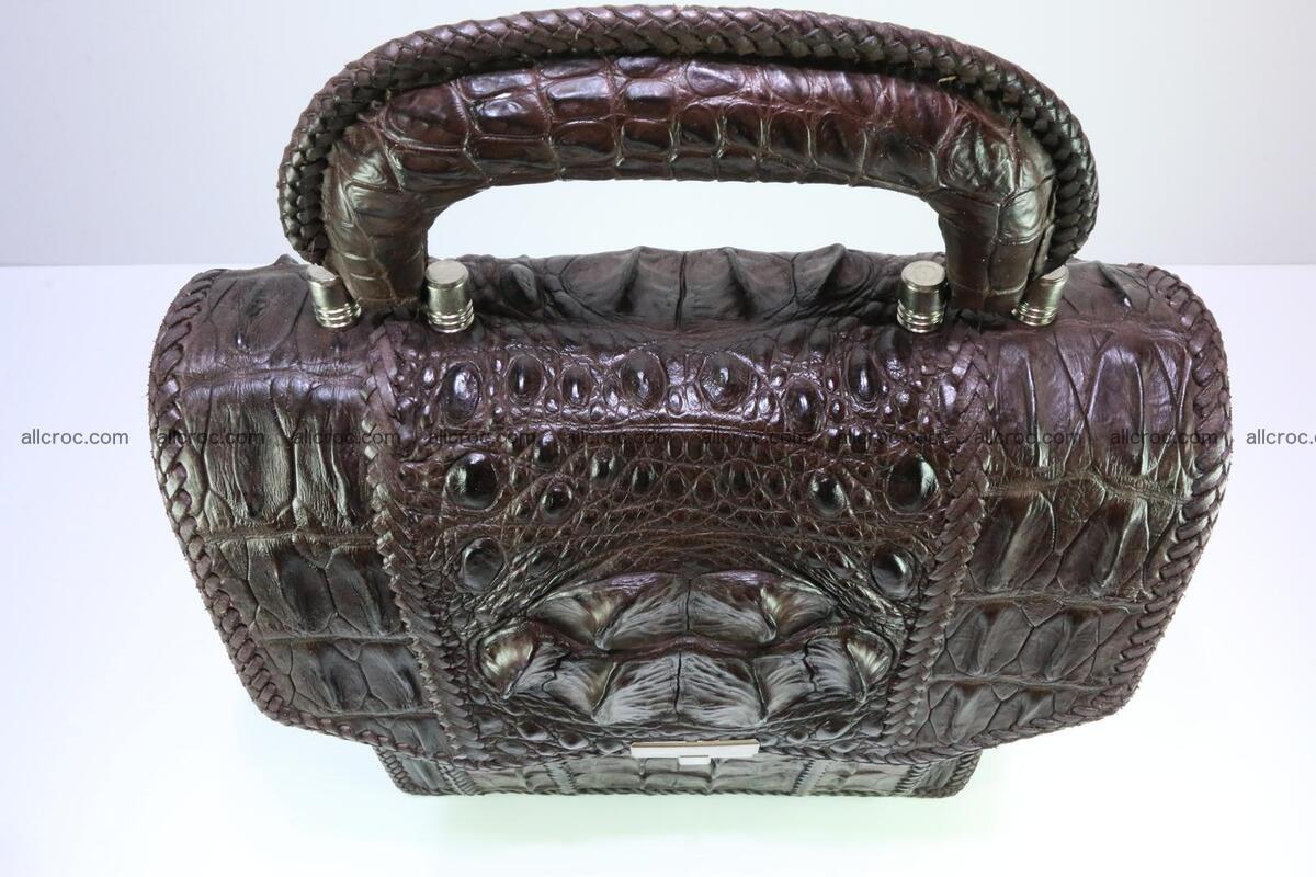 Crocodile skin messenger bag braided edges 138 Foto 5