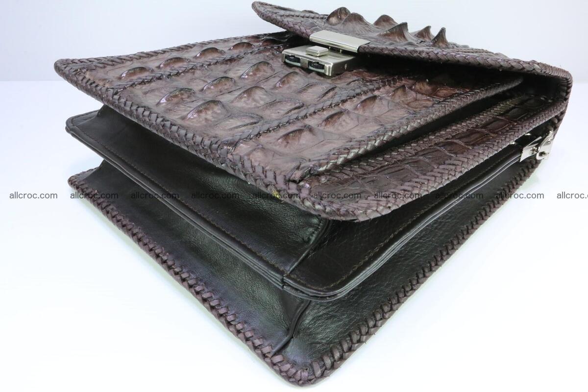 Crocodile skin messenger bag braided edges 138 Foto 7