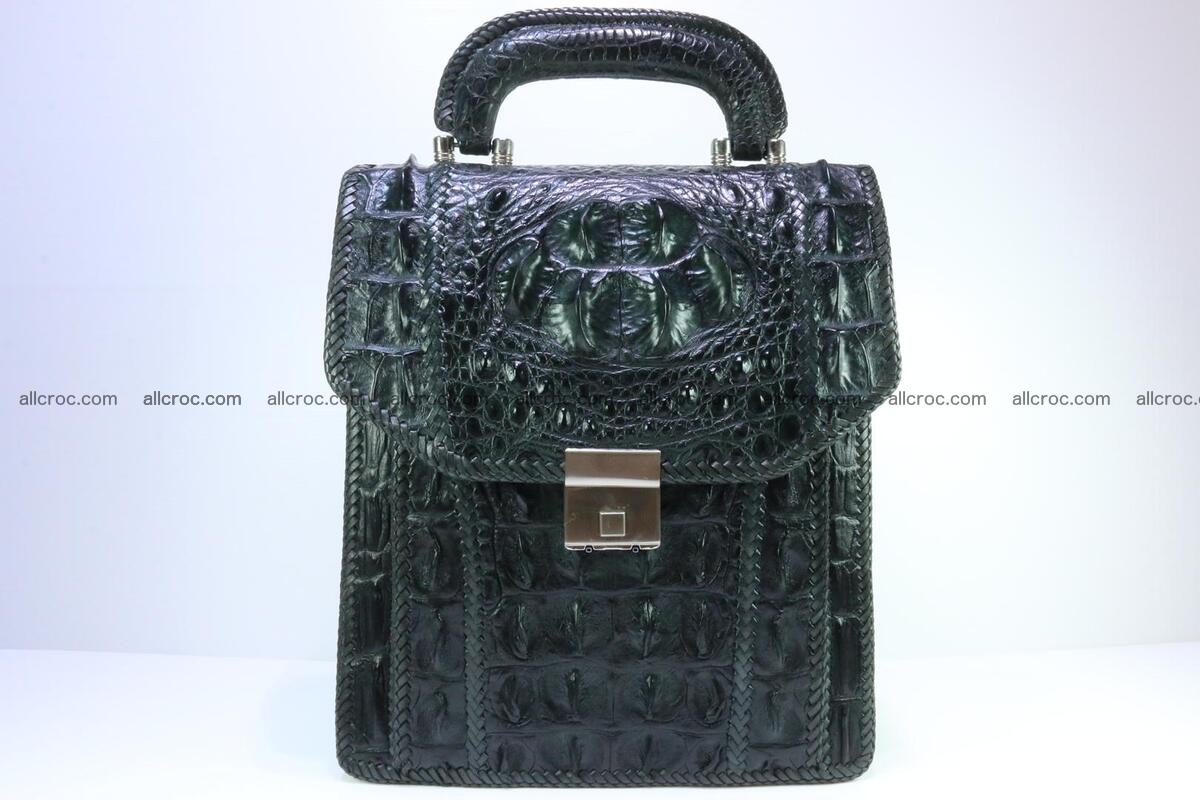 Crocodile skin messenger bag braided edges 139 Foto 0