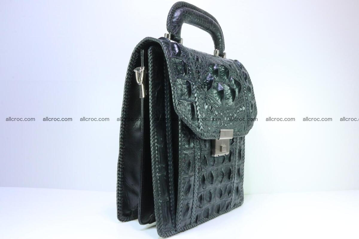 Crocodile skin messenger bag braided edges 139 Foto 1