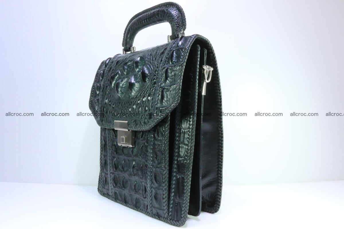Crocodile skin messenger bag braided edges 139 Foto 2
