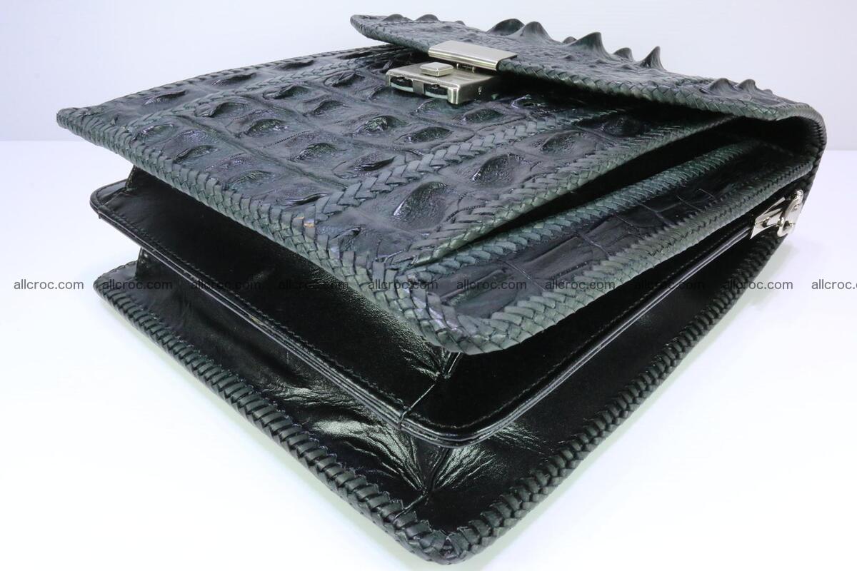 Crocodile skin messenger bag braided edges 139 Foto 7