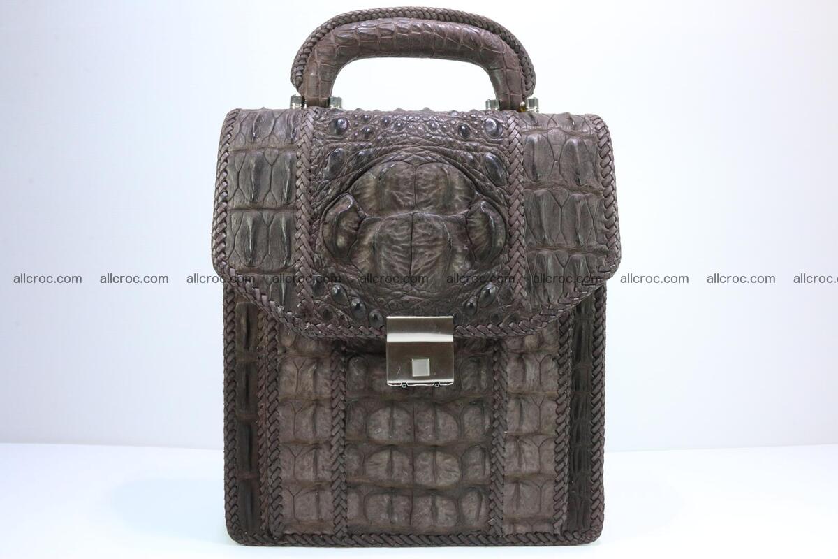 Crocodile skin messenger bag braided edges 421 Foto 0