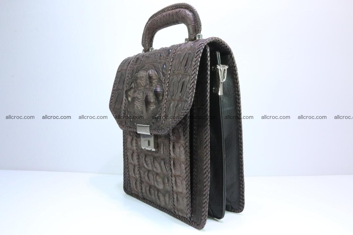Crocodile skin messenger bag braided edges 421 Foto 3