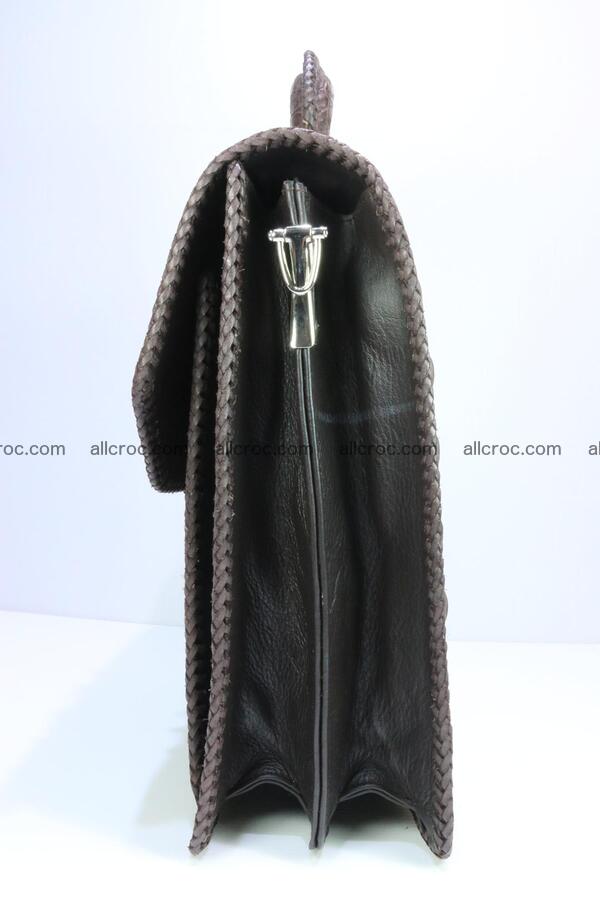 Crocodile skin messenger bag braided edges 421 Foto 5