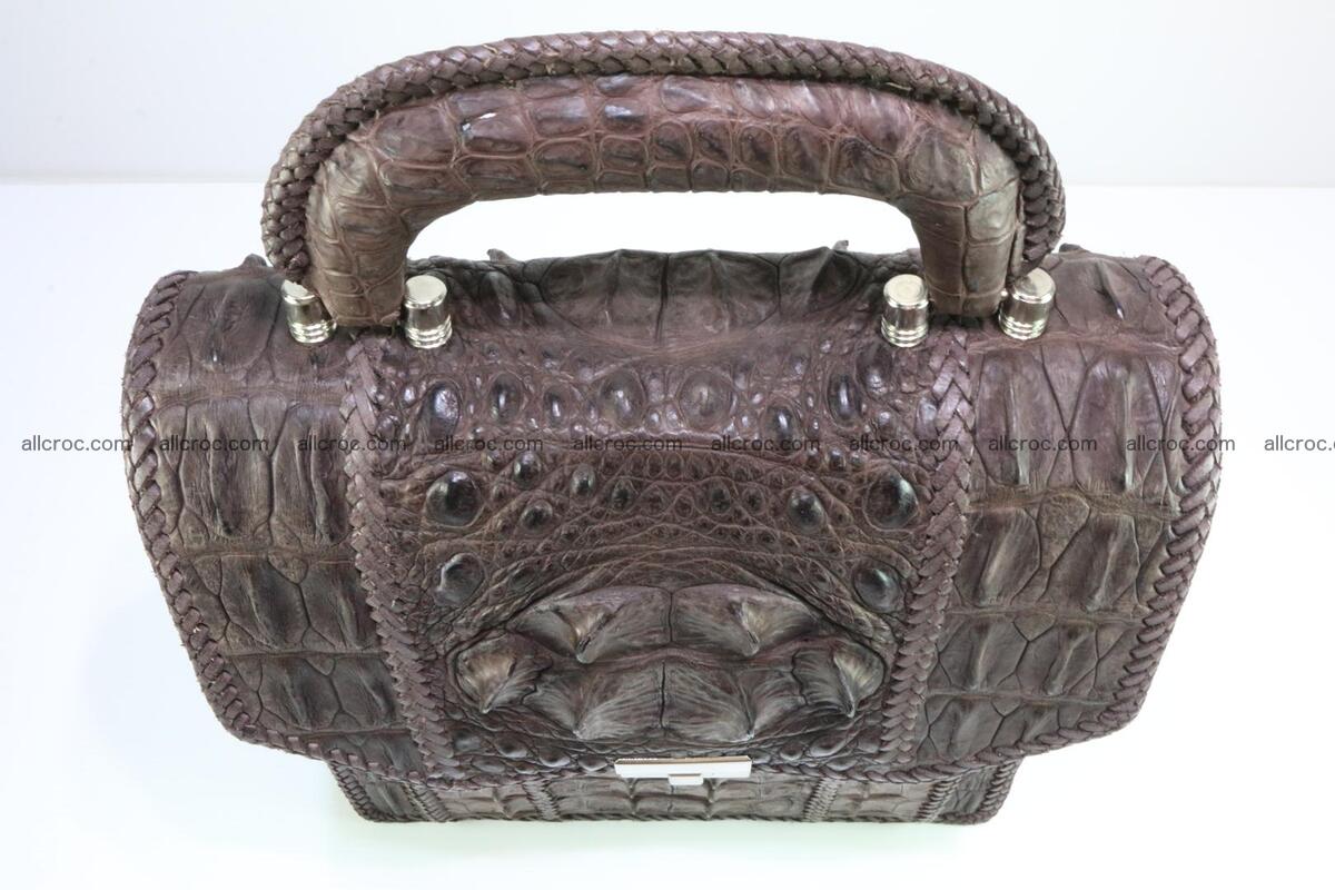 Crocodile skin messenger bag braided edges 421 Foto 8