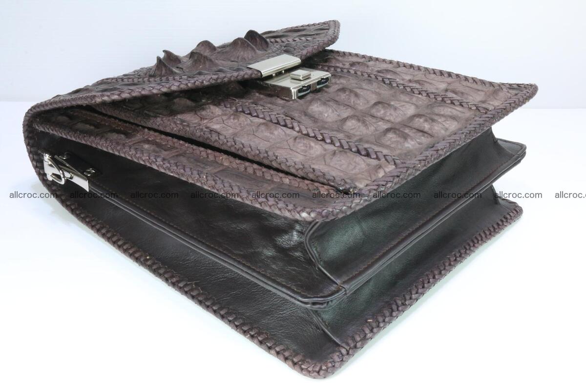 Crocodile skin messenger bag braided edges 421 Foto 10