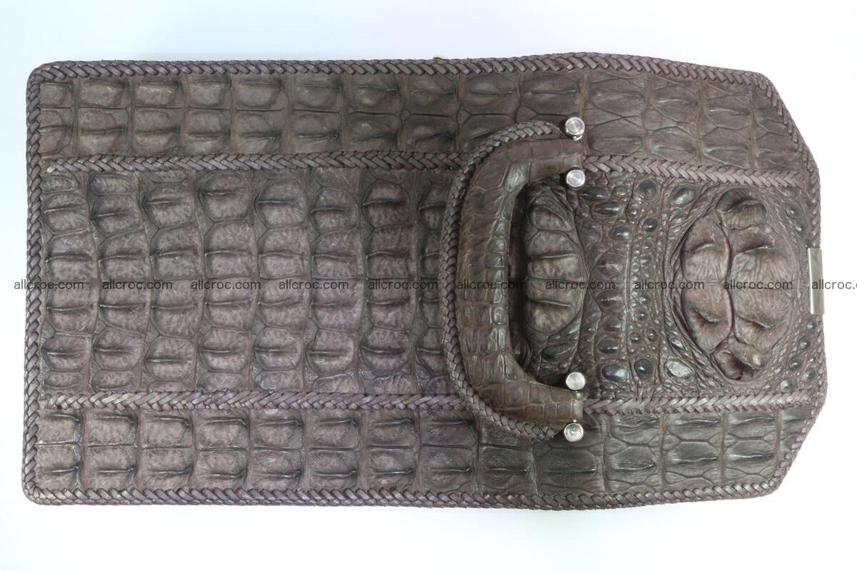Crocodile skin messenger bag braided edges 421 Foto 6