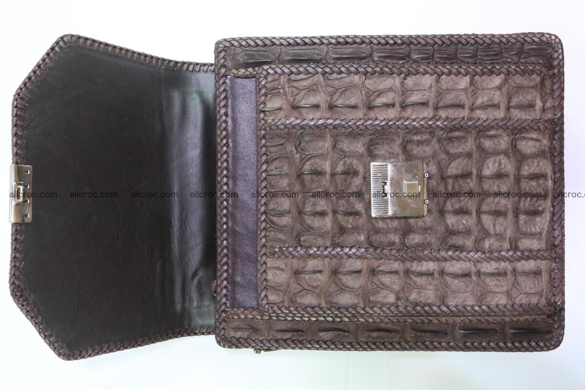 Crocodile skin messenger bag braided edges 421 Foto 7