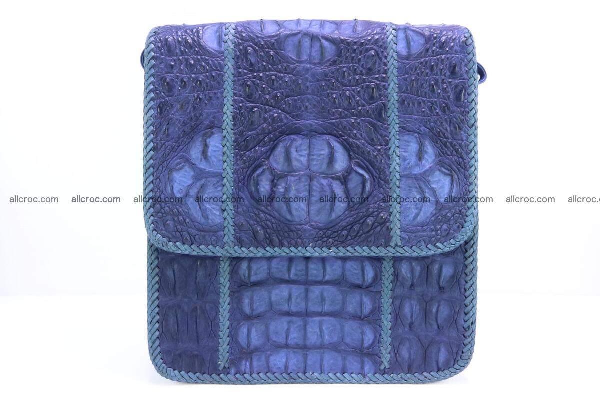 Сrocodile skin shoulder bag with braided edges 140 Foto 0