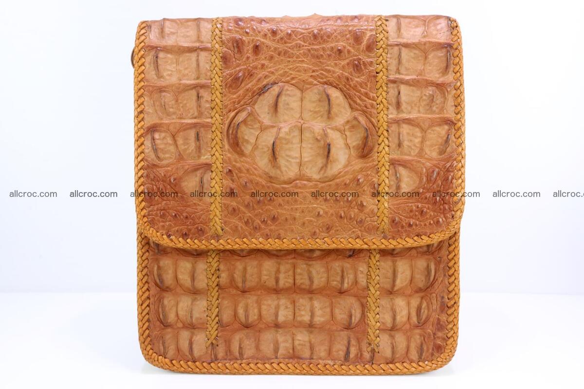 Сrocodile skin shoulder bag with braided edges 141 Foto 0