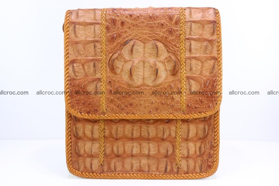 Сrocodile skin shoulder bag with braided edges 141