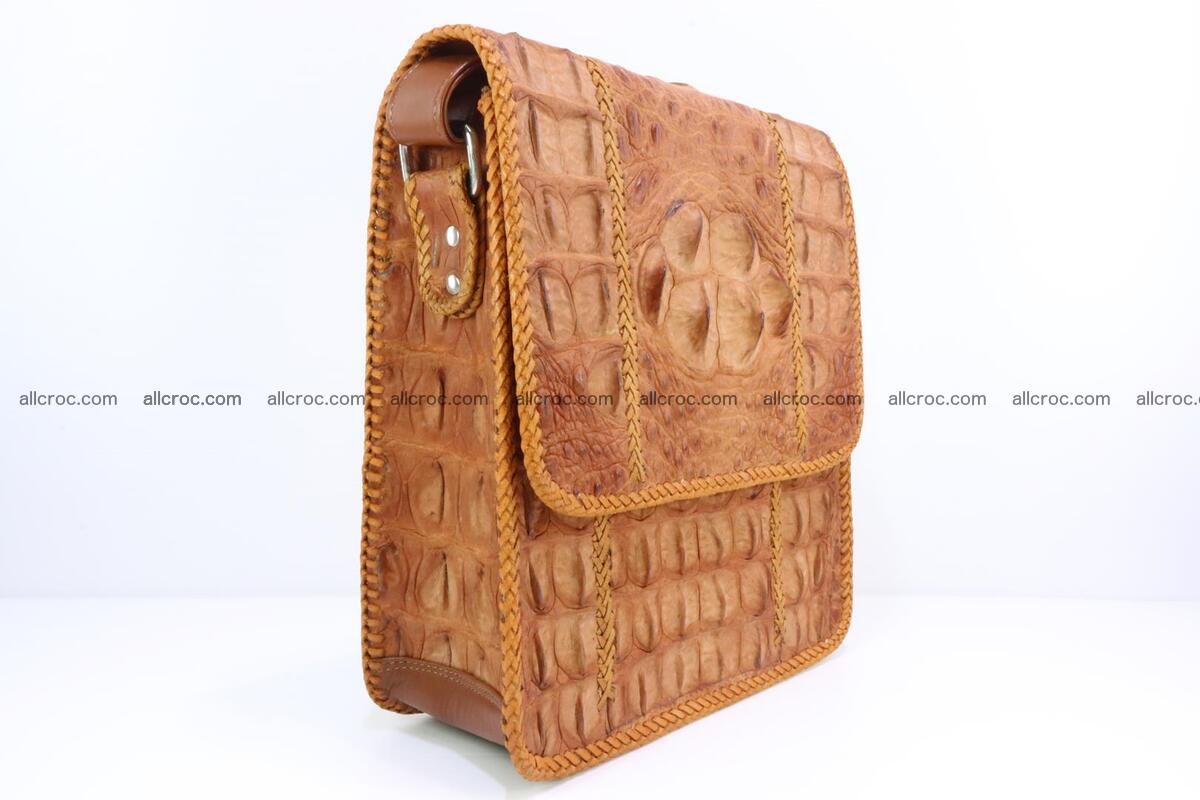 Сrocodile skin shoulder bag with braided edges 141 Foto 1