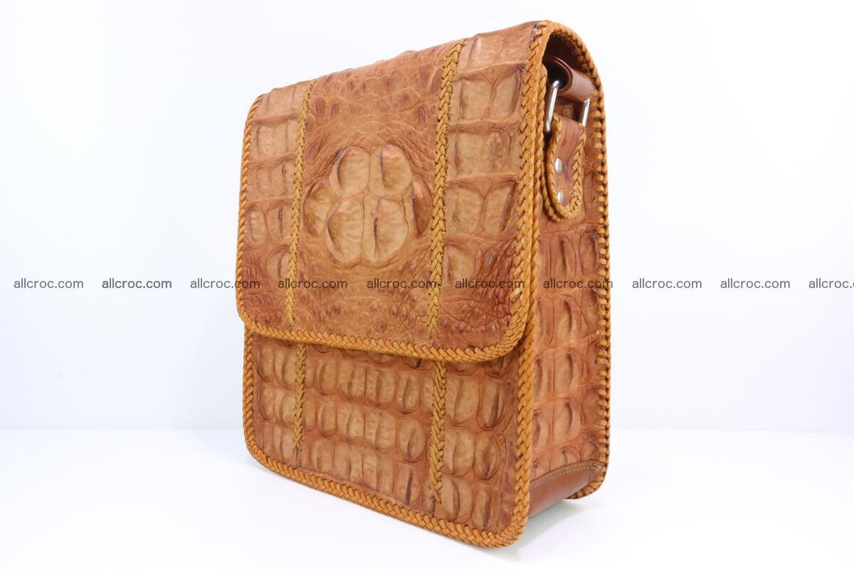 Сrocodile skin shoulder bag with braided edges 141 Foto 2
