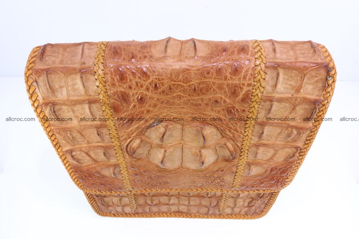 Сrocodile skin shoulder bag with braided edges 141 Foto 5