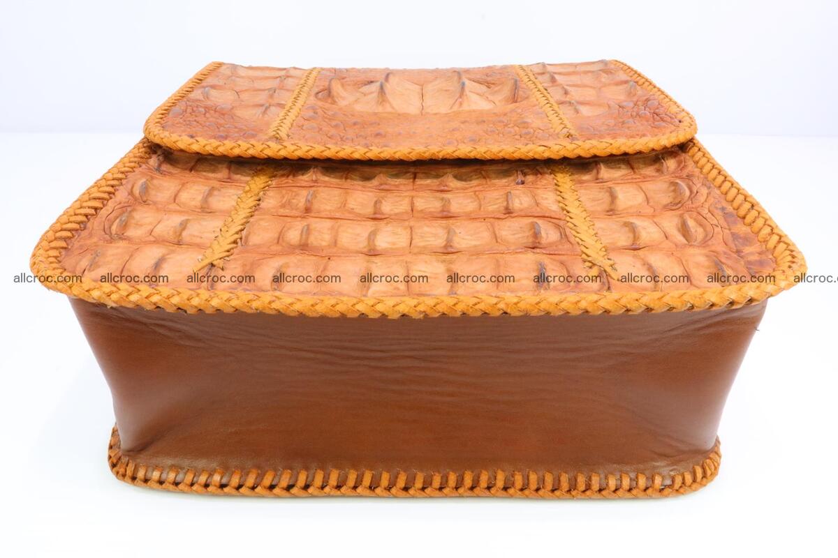 Сrocodile skin shoulder bag with braided edges 141 Foto 7