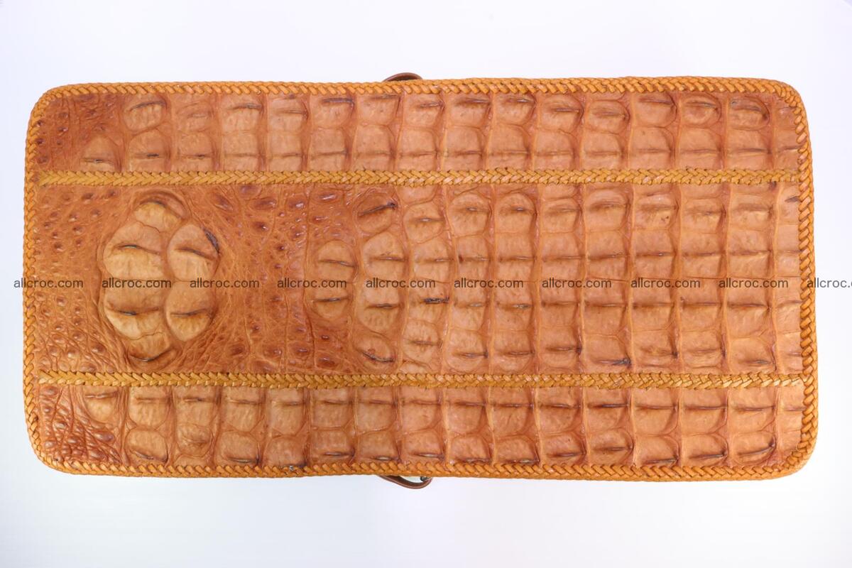Сrocodile skin shoulder bag with braided edges 141 Foto 12