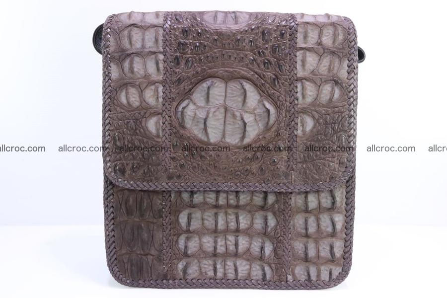 Сrocodile skin shoulder bag with braided edges 142