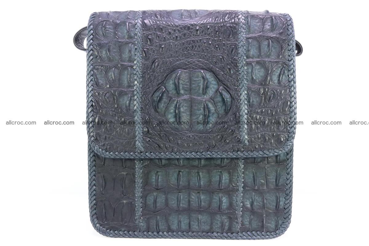 Сrocodile skin shoulder bag with braided edges 143 Foto 0