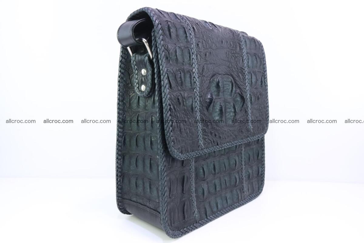 Сrocodile skin shoulder bag with braided edges 143 Foto 1