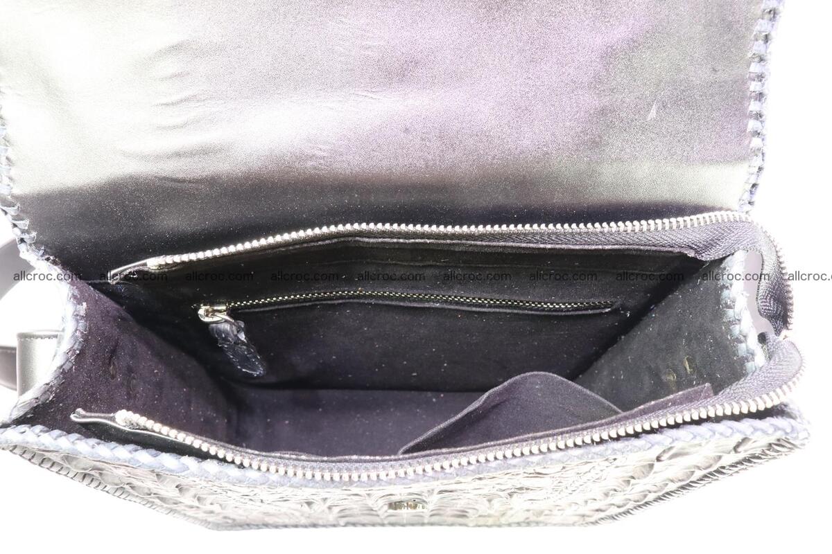 Сrocodile skin shoulder bag with braided edges 143 Foto 13