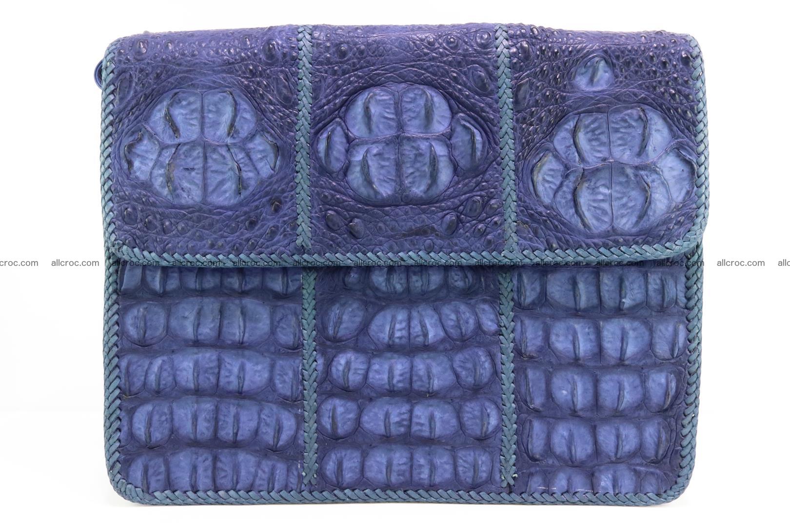 Crocodile skin shoulder bag with braided edges 144 Foto 0