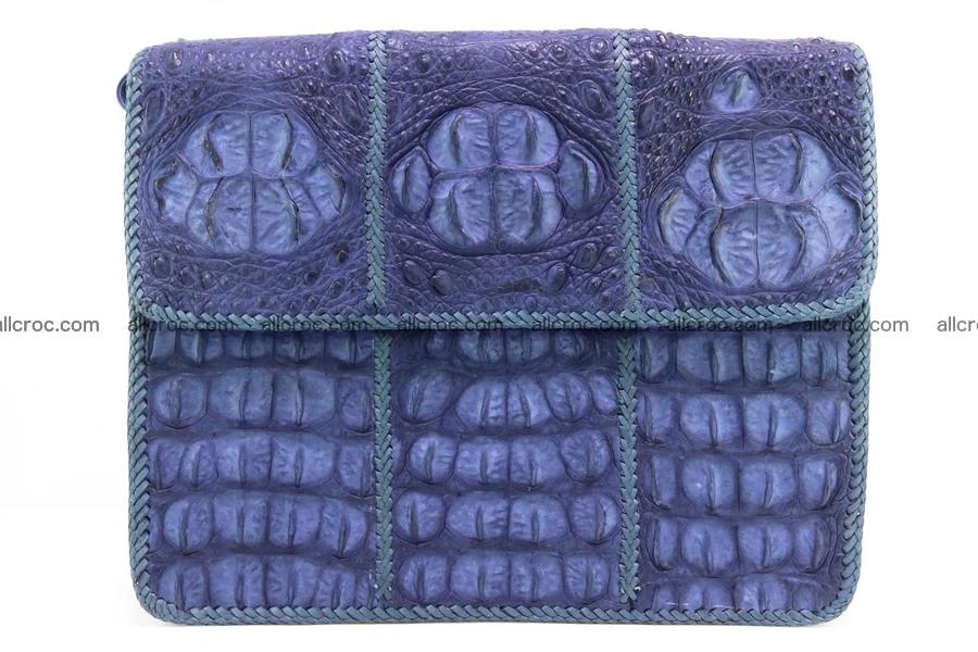 Crocodile skin shoulder bag with braided edges 144