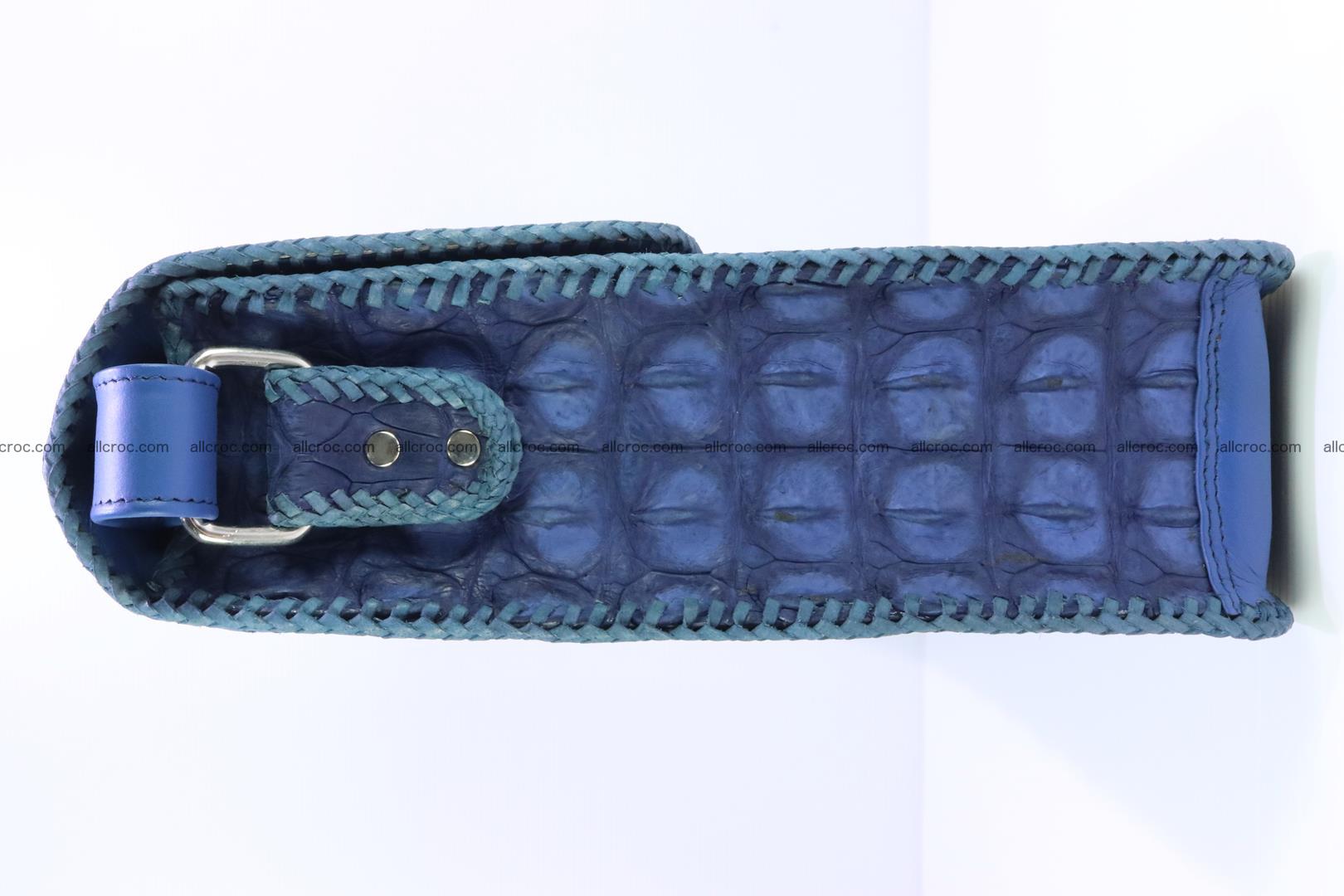Crocodile skin shoulder bag with braided edges 144 Foto 4