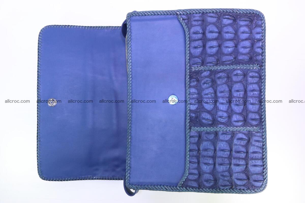 Crocodile skin shoulder bag with braided edges 144 Foto 13