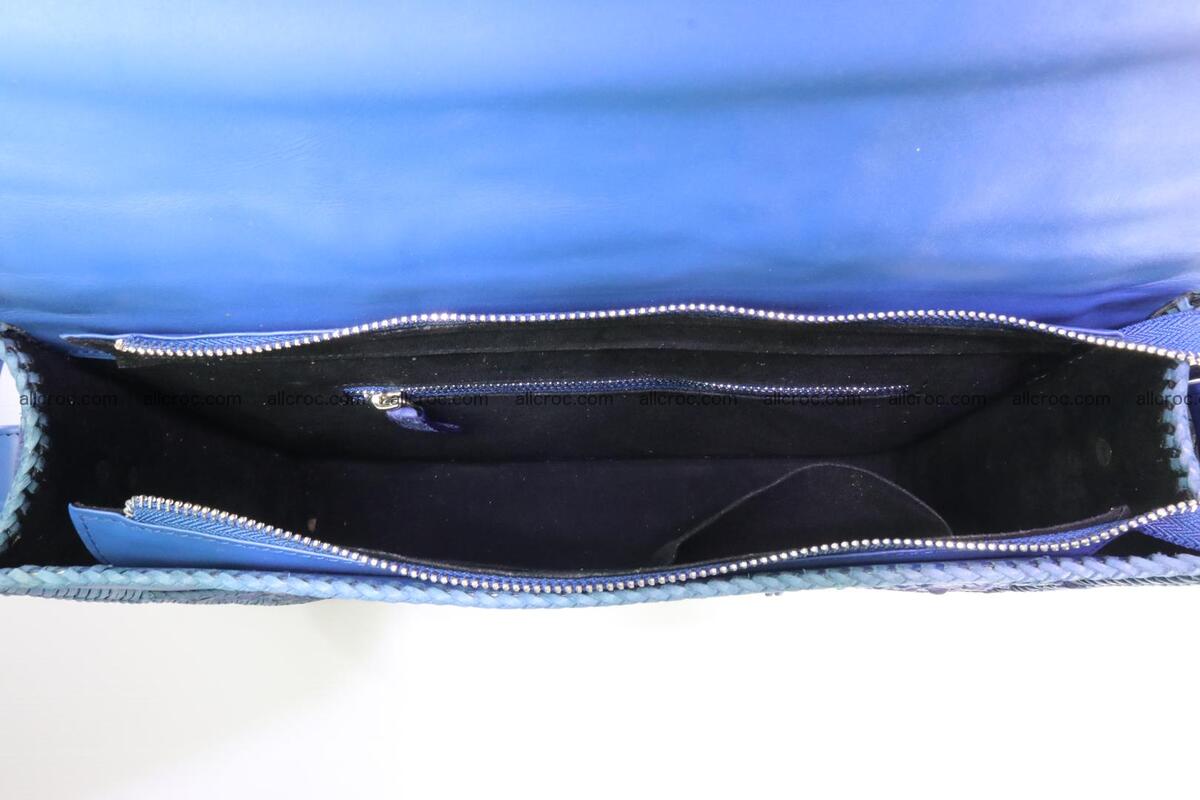 Crocodile skin shoulder bag with braided edges 144 Foto 8