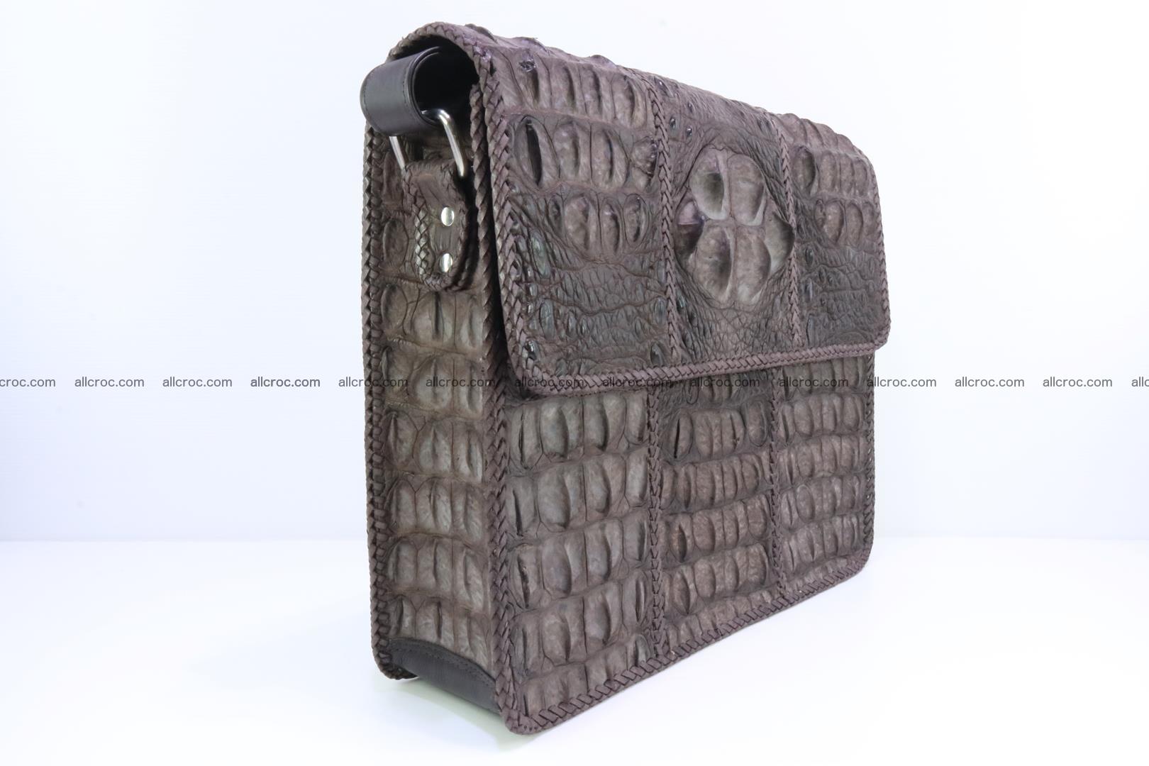 Crocodile skin shoulder bag with braided edges 145 Foto 2
