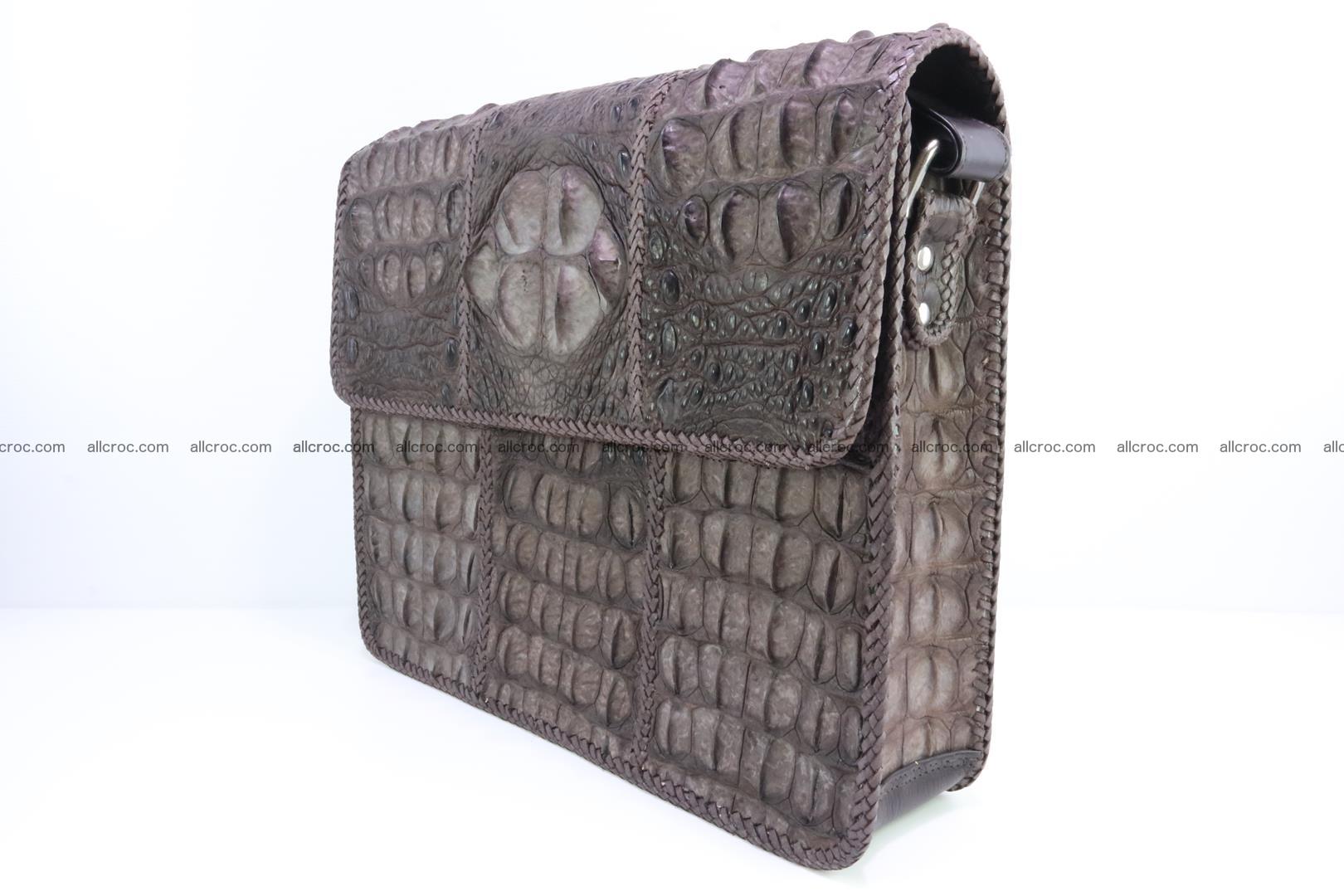 Crocodile skin shoulder bag with braided edges 145 Foto 3
