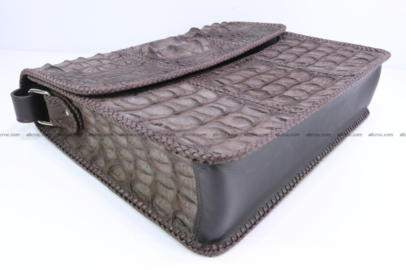 Crocodile skin shoulder bag with braided edges 145 Foto 6