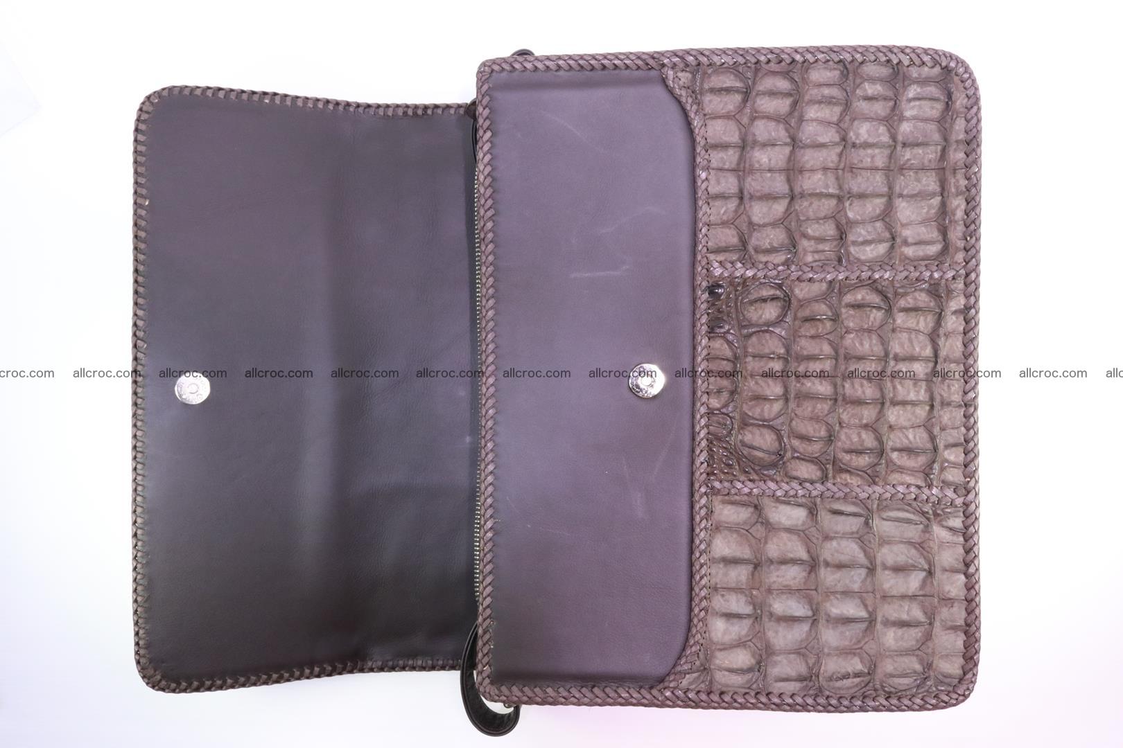 Crocodile skin shoulder bag with braided edges 145 Foto 8