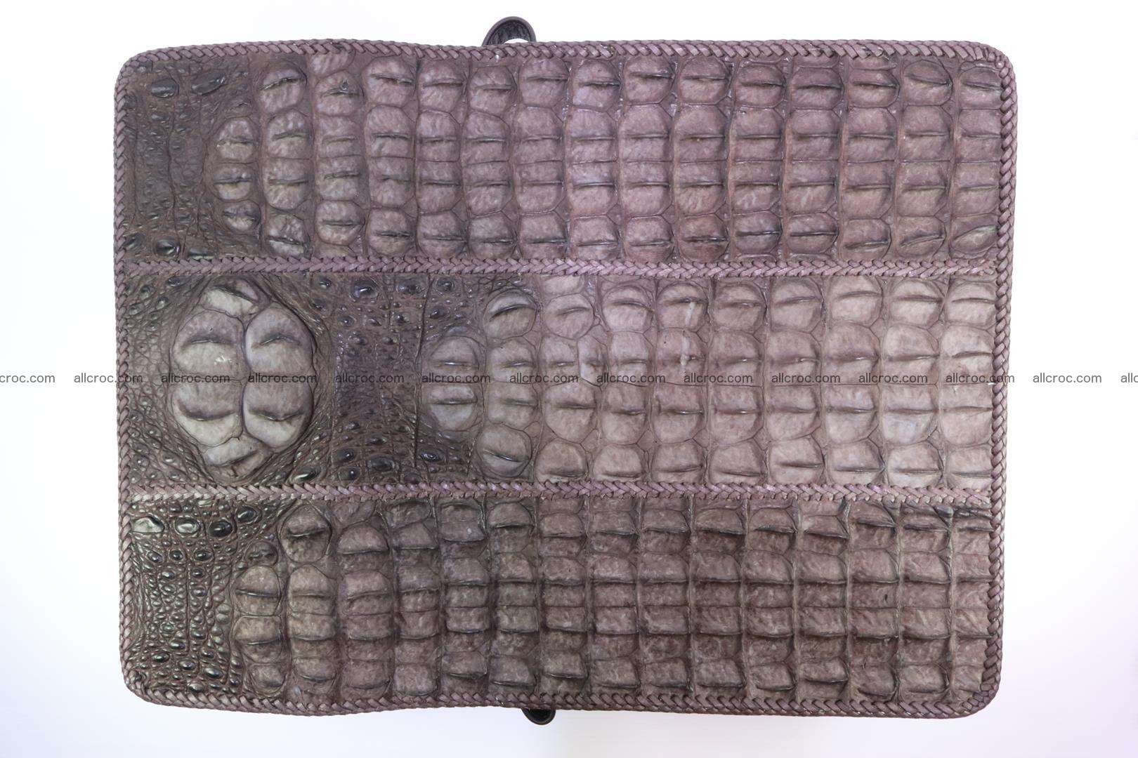 Crocodile skin shoulder bag with braided edges 145 Foto 10