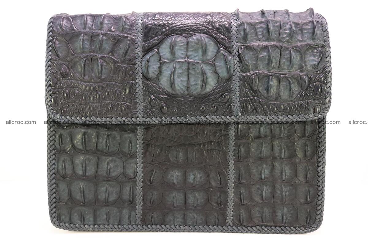 Crocodile skin shoulder bag with braided edges 146 Foto 0