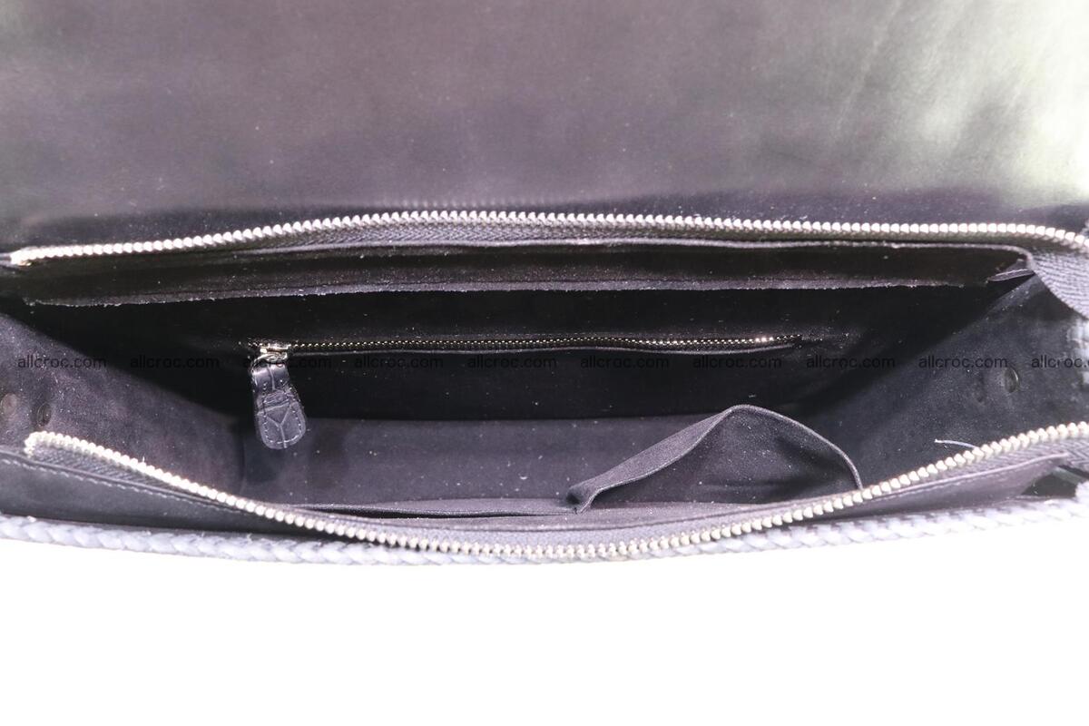 Crocodile skin shoulder bag with braided edges 146 Foto 12