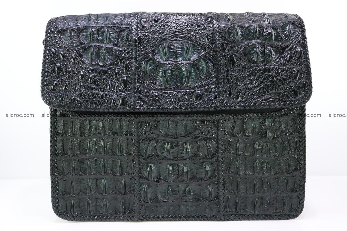 Crocodile skin shoulder bag with braided edges 147 Foto 0