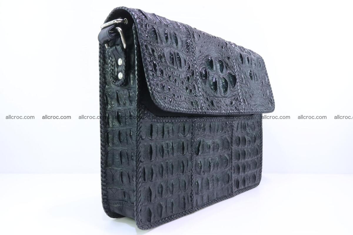 Crocodile skin shoulder bag with braided edges 147 Foto 2